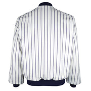 Budweiser - Bud King Of Beers Pinstripe Satin Jacket 1990s Medium Vintage Retro