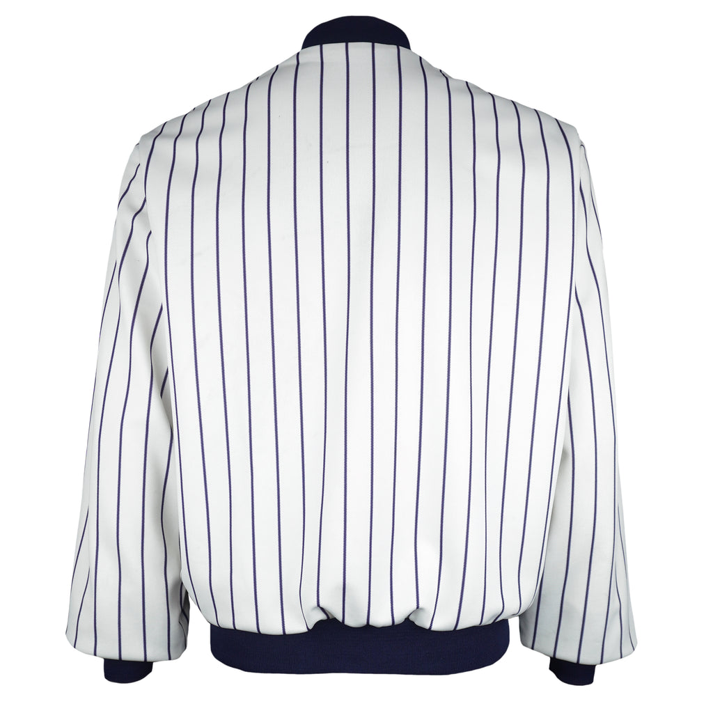 Budweiser - Bud King Of Beers Pinstripe Satin Jacket 1990s Medium Vintage Retro