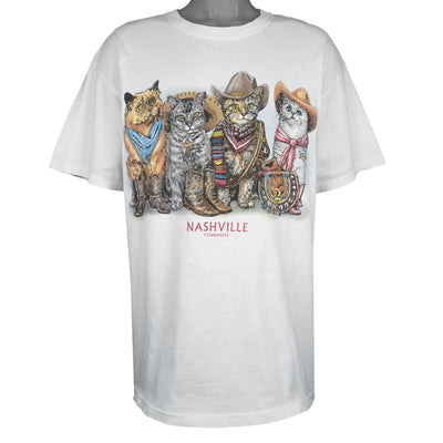 Vintage (Anvil) - Cowboy Cats Nashville Tennessee T-Shirt 1980s X-Large