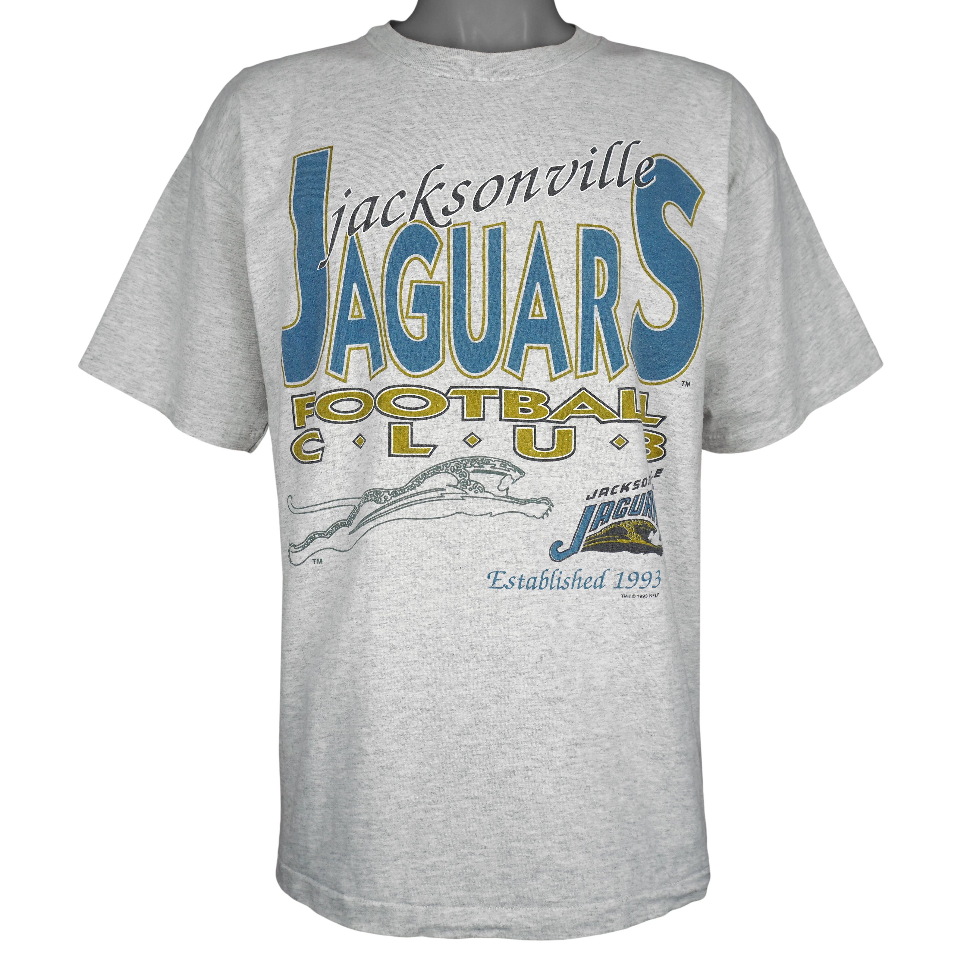 NFL (Salem) - Jacksonville Jaguars Big Spell-Out T-Shirt 1993 Large Vintage Retro Football