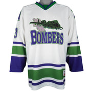 Vintage Kobe ECHL Dayton Bombers Coors Light No. 13 white striped hockey jersey