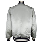 MLB (Felco) - Grey New York Yankees Satin Jacket 1990s Large Vintage Retro Baseball