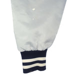 MLB (Felco) - Grey New York Yankees Satin Jacket 1990s Large Vintage Retro Baseball