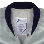 MLB (Felco) - Grey New York Yankees Satin Jacket 1990s Large Vintage Retro Baseball