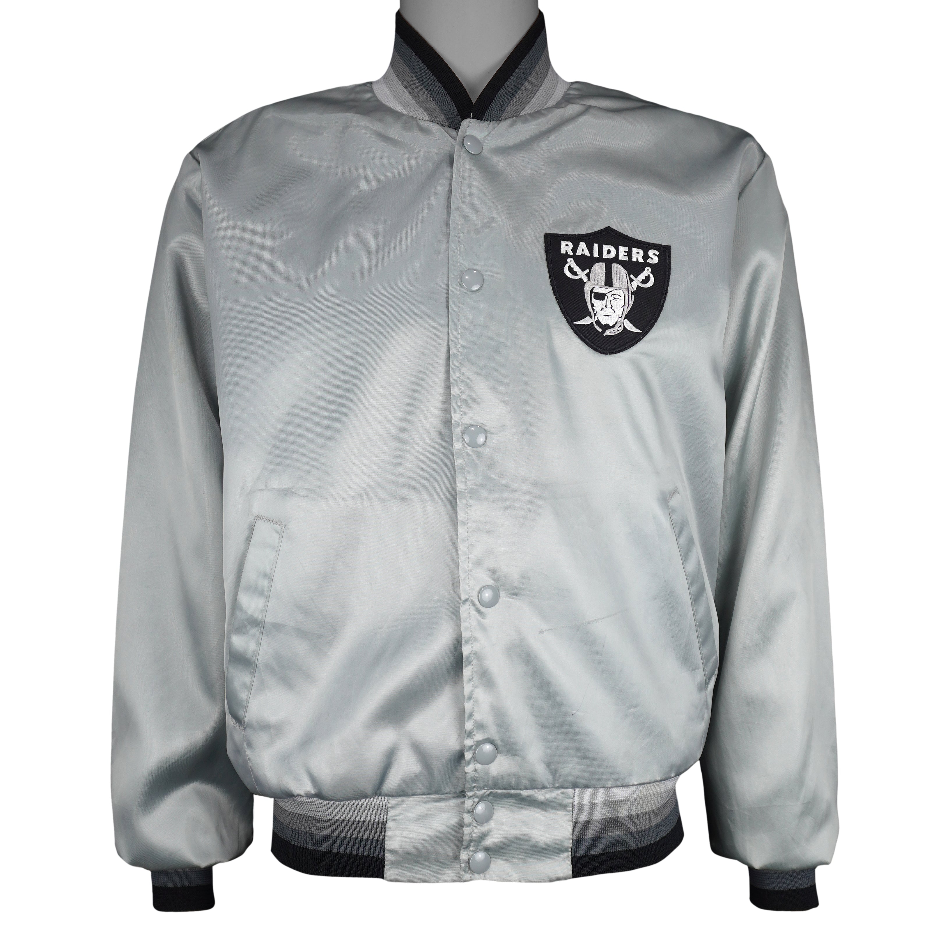 NFL (Swingster) - Los Angeles Raiders Satin Jacket 1980s Medium Vintage Retro Football