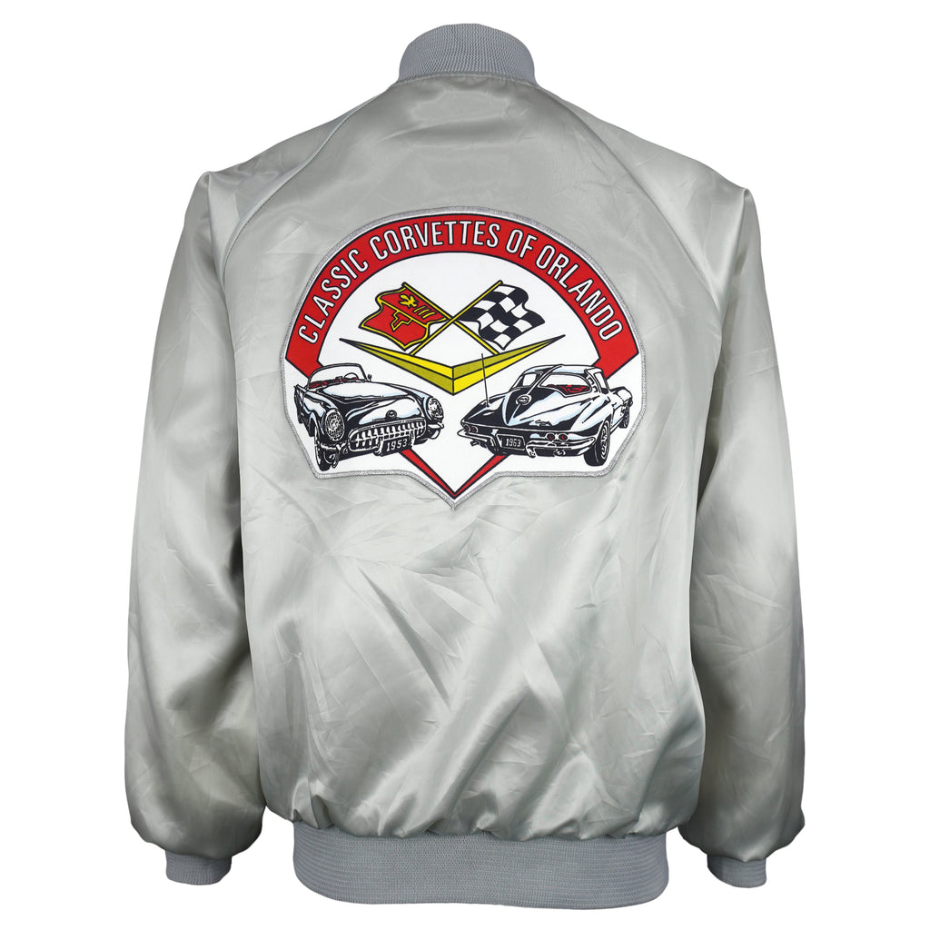 NASCAR (Auburn) - Classic Corvette Of Orlando Satin Jacket 1990s Large Vintage Retro
