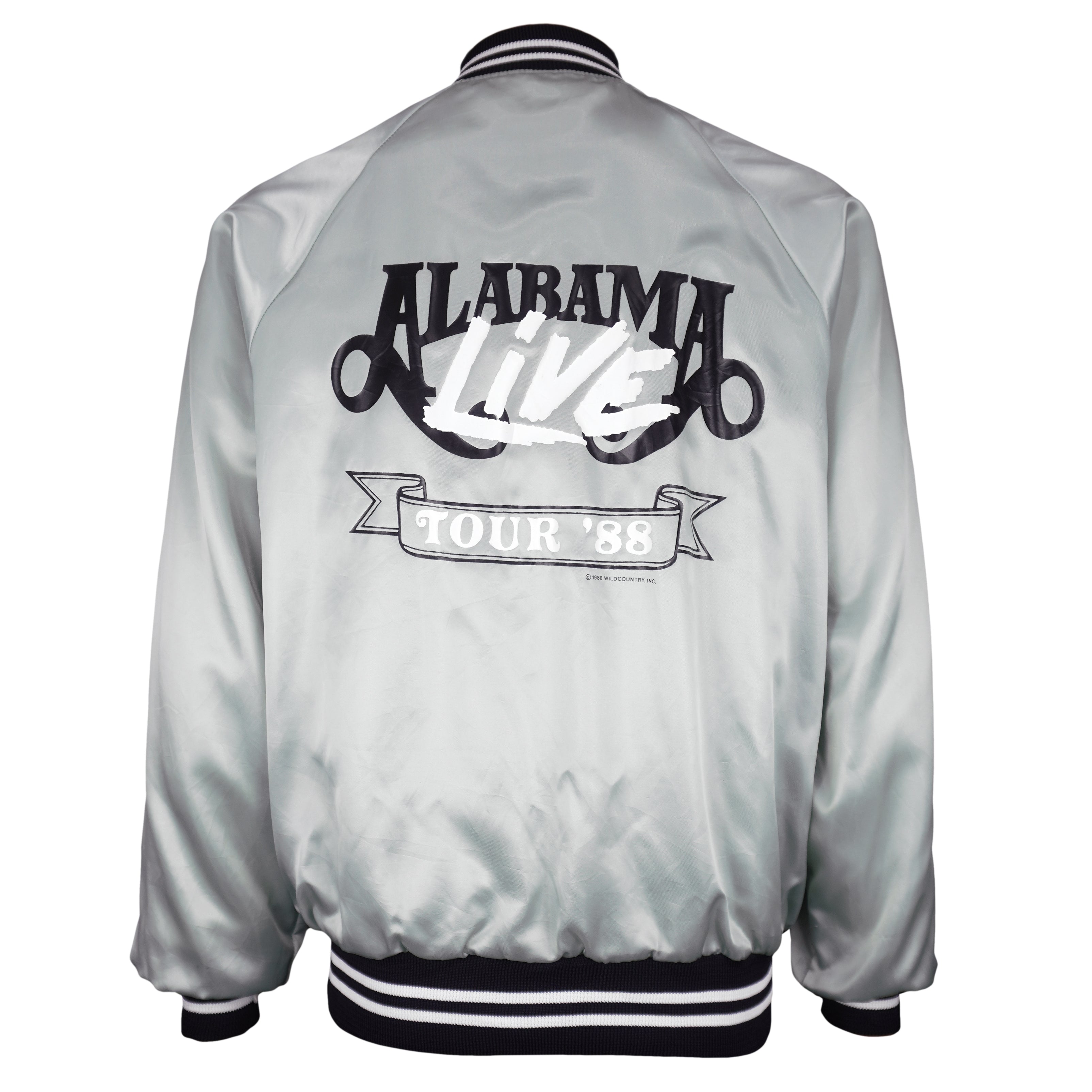 Vintage - Grey Alabama Live Tour Button-Up Satin Jacket 1988 Large Vintage Retro