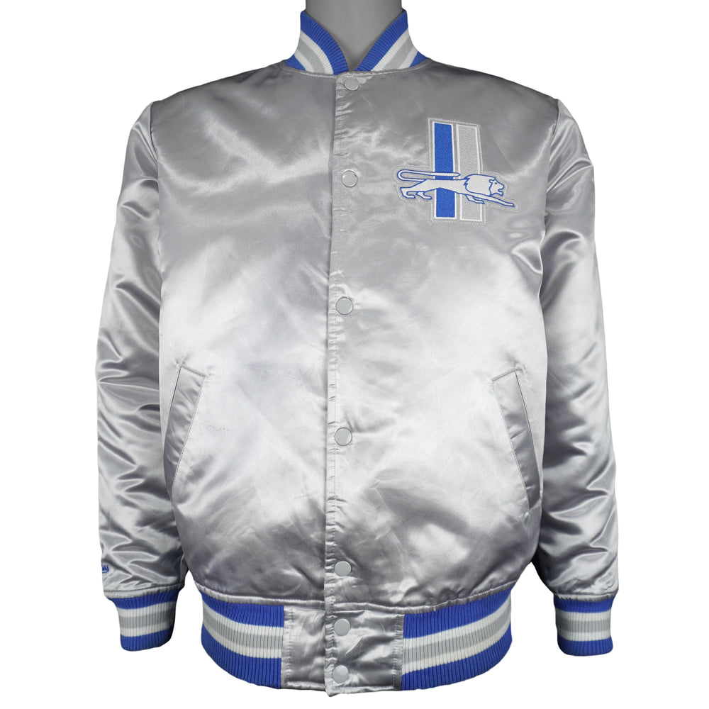 NFL (Mitchell & ness) - Detroit Lions Satin Jacket 2000s Small Vintage Retro Football
