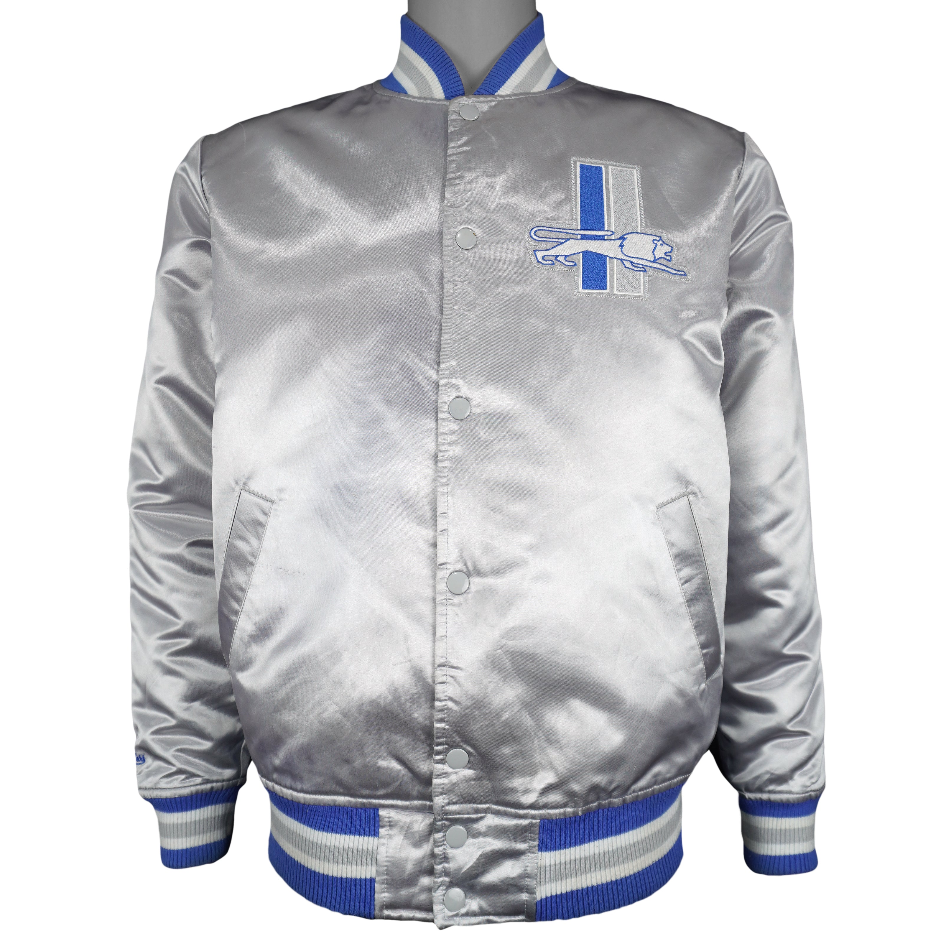 NFL (Mitchell & ness) - Detroit Lions Satin Jacket 2000s Small Vintage Retro Football