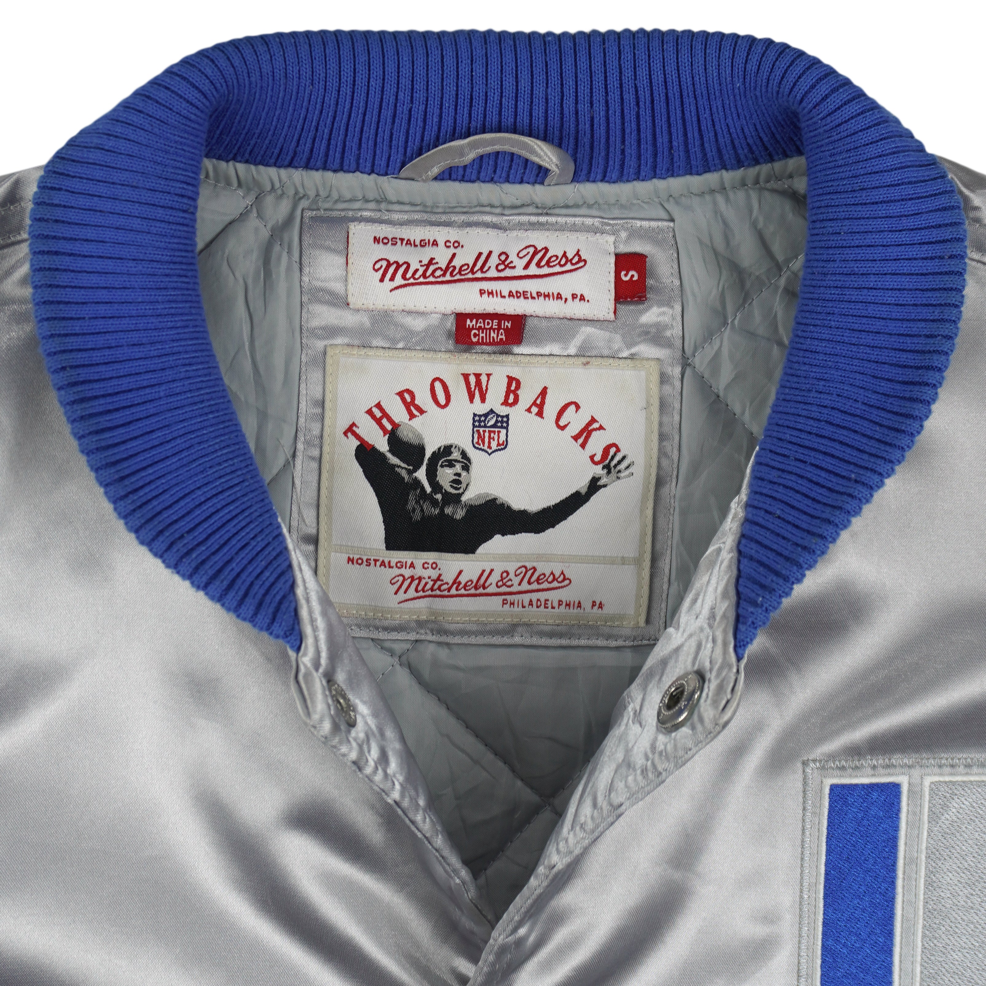 NFL (Mitchell & ness) - Detroit Lions Satin Jacket 2000s Small Vintage Retro Football