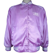 Budweiser - Purple Bud Light Satin Jacket 1990s Medium Vintage Retro