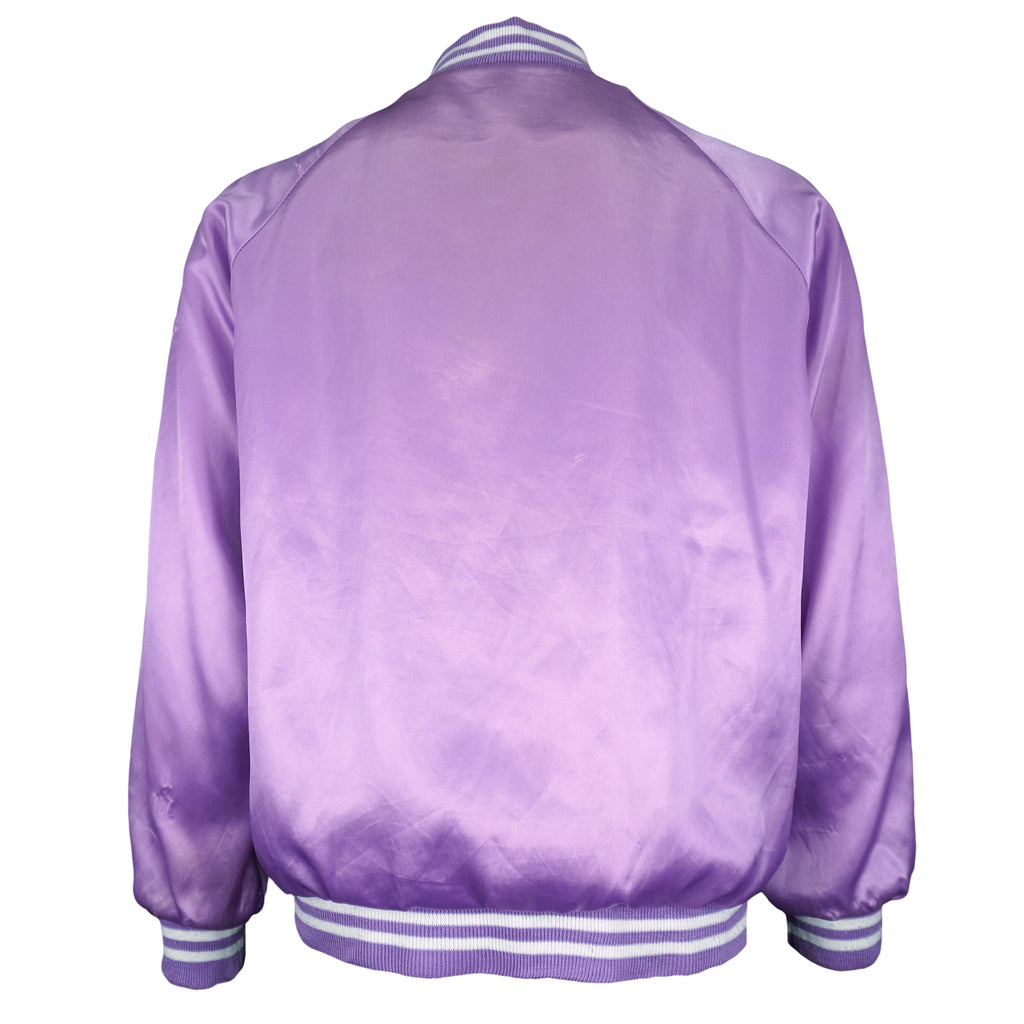 Budweiser - Purple Bud Light Satin Jacket 1990s Medium Vintage Retro