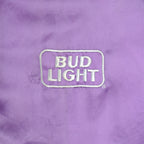 Budweiser - Purple Bud Light Satin Jacket 1990s Medium Vintage Retro