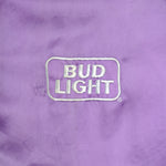 Budweiser - Purple Bud Light Satin Jacket 1990s Medium Vintage Retro