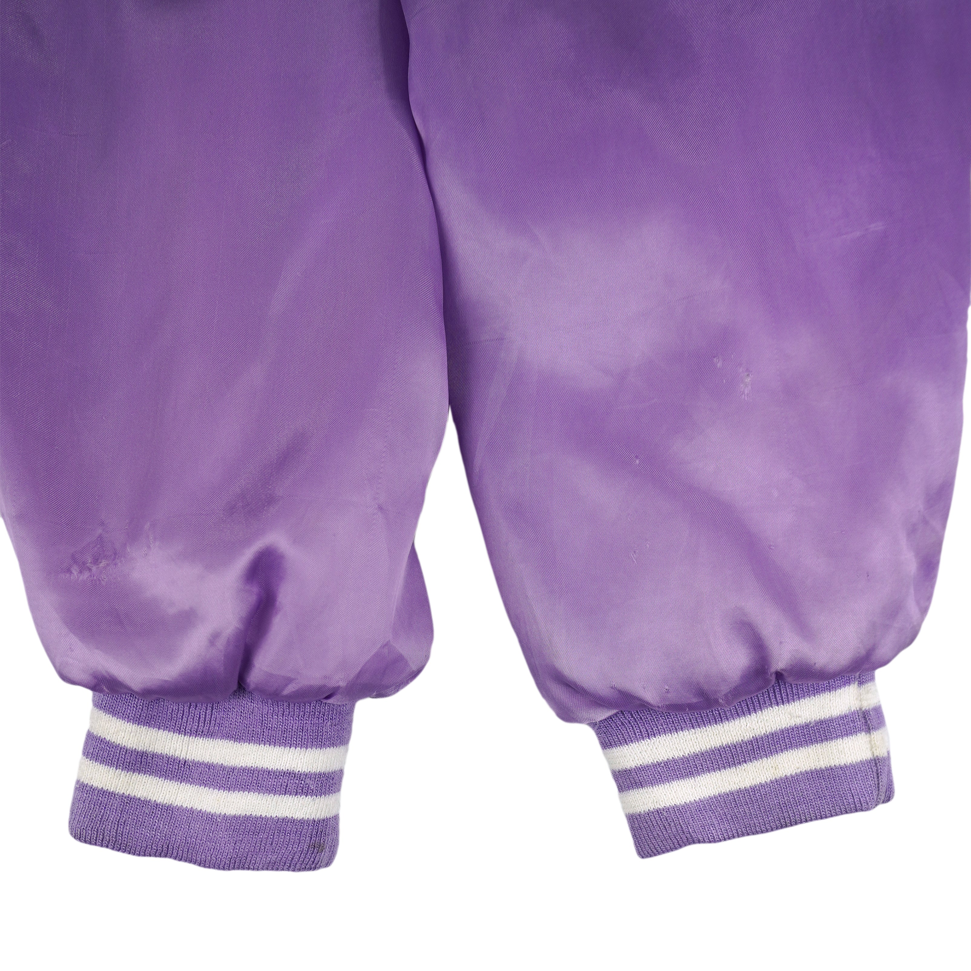 Budweiser - Purple Bud Light Satin Jacket 1990s Medium Vintage Retro