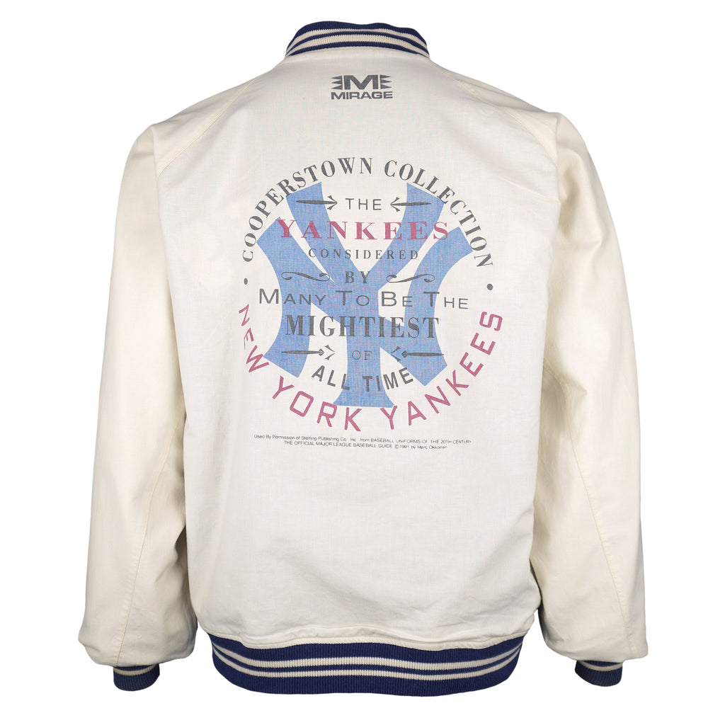 MLB (Mirage) - New York Yankees Pinstripe Reversible Jacket 1990s Medium Vintage Retro Baseball