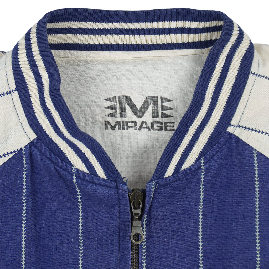 MLB (Mirage) - New York Yankees Pinstripe Reversible Jacket 1990s Medium Vintage Retro Baseball