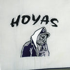 Vintage NCAA - Georgetown Hoyas Zip & Button-Up Puffer Jacket 1990s X-Large in white and blue