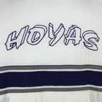 Vintage NCAA - Georgetown Hoyas Zip & Button-Up Puffer Jacket 1990s X-Large in white and blue