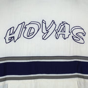 Vintage NCAA - Georgetown Hoyas Zip & Button-Up Puffer Jacket 1990s X-Large in white and blue