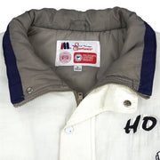 Vintage NCAA - Georgetown Hoyas Zip & Button-Up Puffer Jacket 1990s X-Large in white and blue