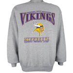 NFL (Lee) - Grey Minnesota Vikings Crew Neck Sweatshirt 1998 X-Large
