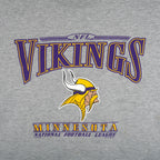 NFL (Lee) - Grey Minnesota Vikings Crew Neck Sweatshirt 1998 X-Large Vintage Retro Football