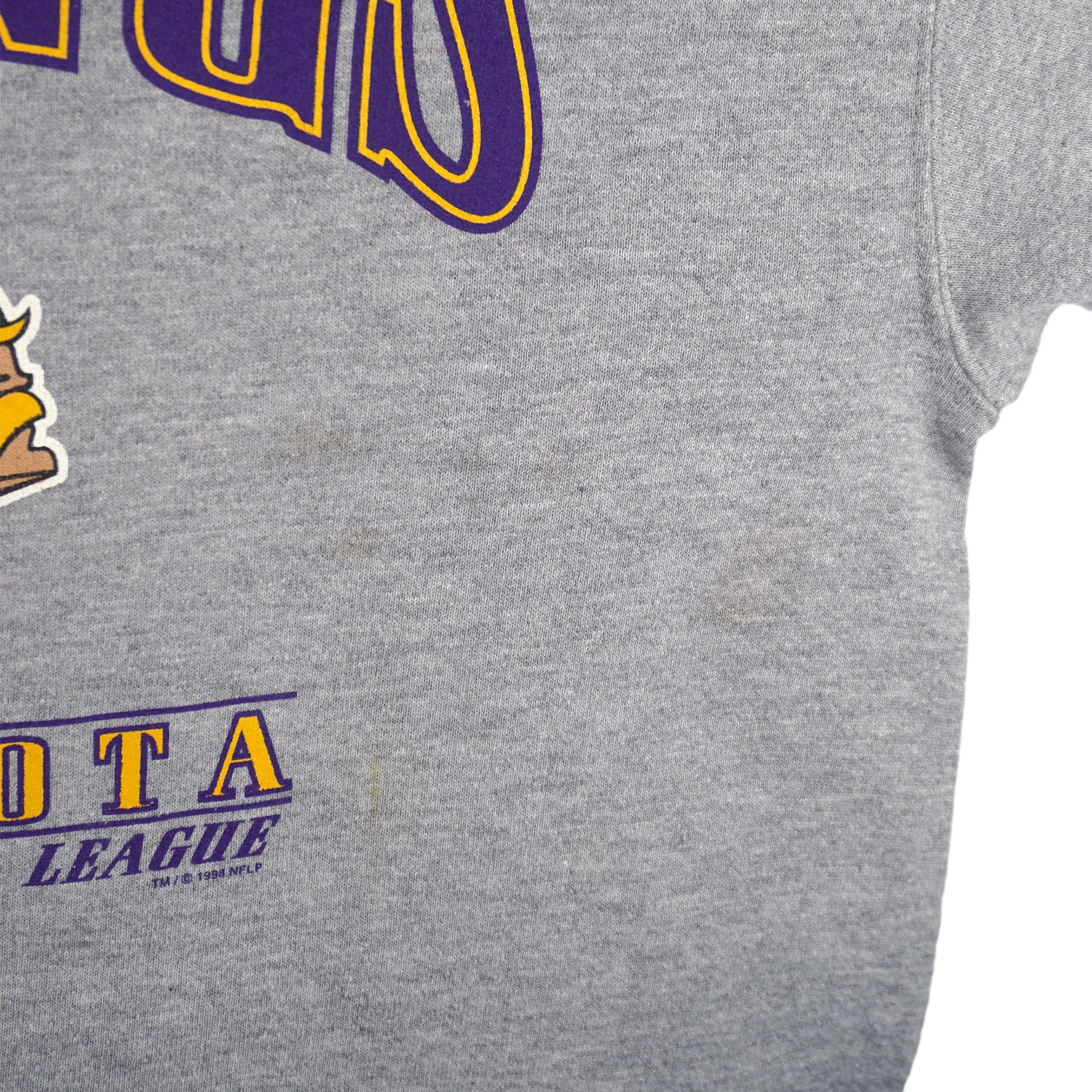 NFL (Lee) - Grey Minnesota Vikings Crew Neck Sweatshirt 1998 X-Large Vintage Retro Football