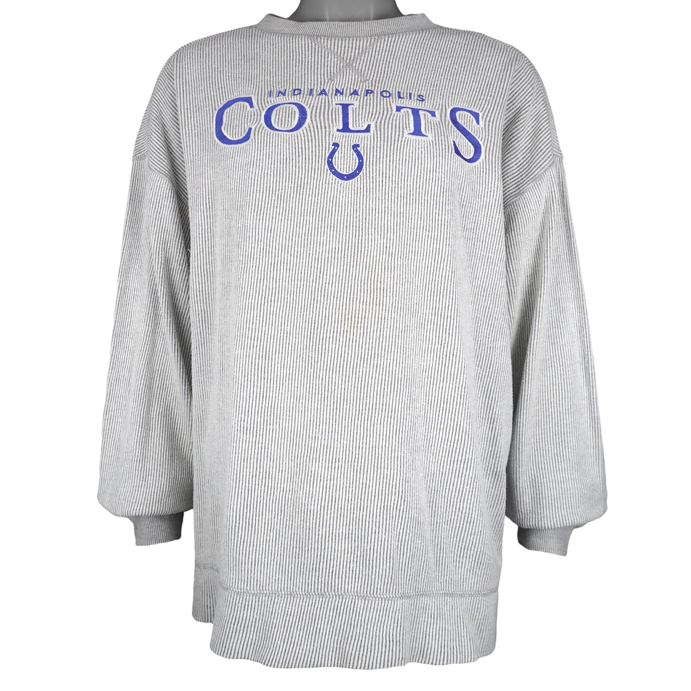 NFL - Indianapolis Colts Pinstripe Crew Neck Sweatshirt 1990s X-Large Vintage Retro Football