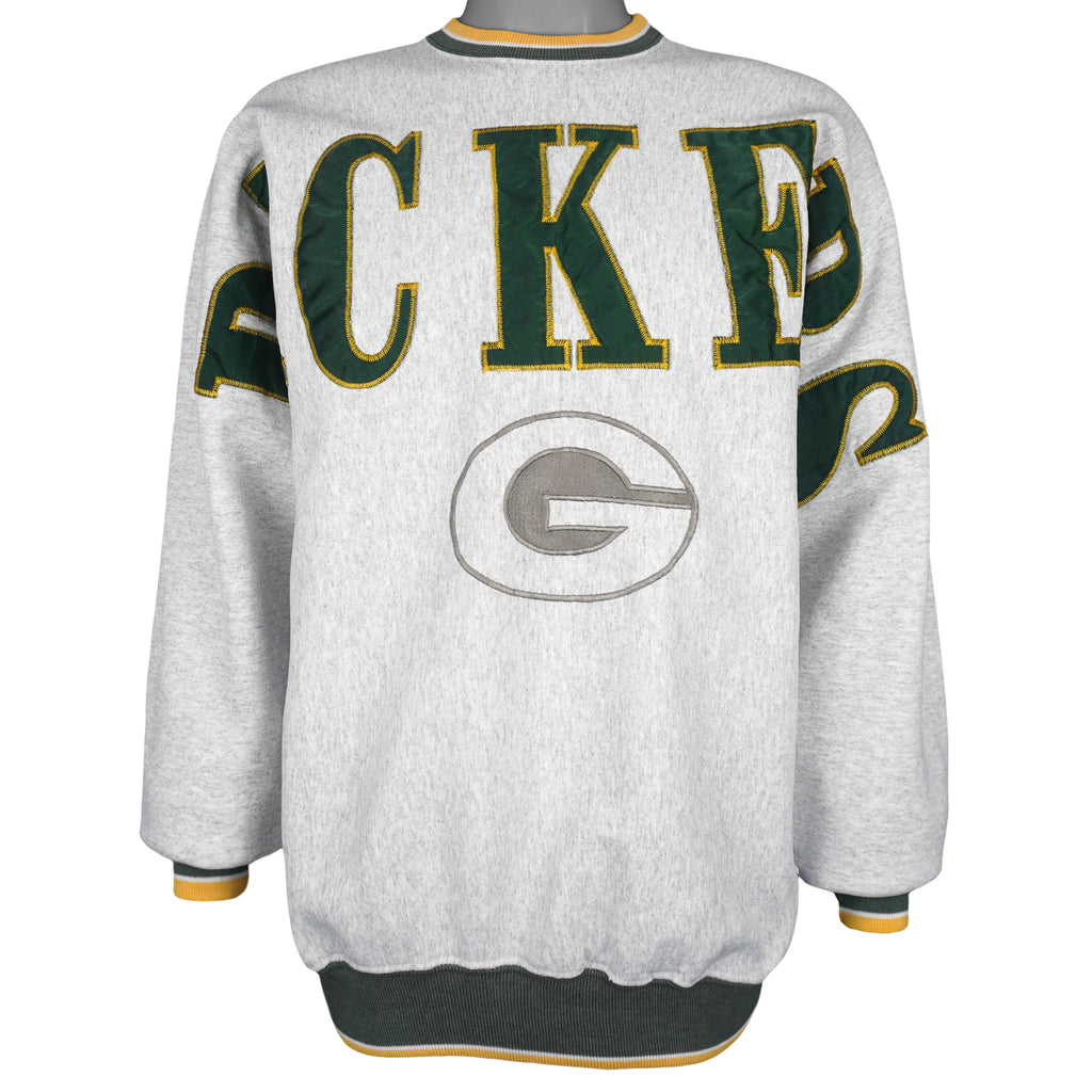 NFL (Serious Impact) - Green Bay Packers Embroidered Crew Neck Sweatshirt 1990s XX-Large Vintage Retro Football