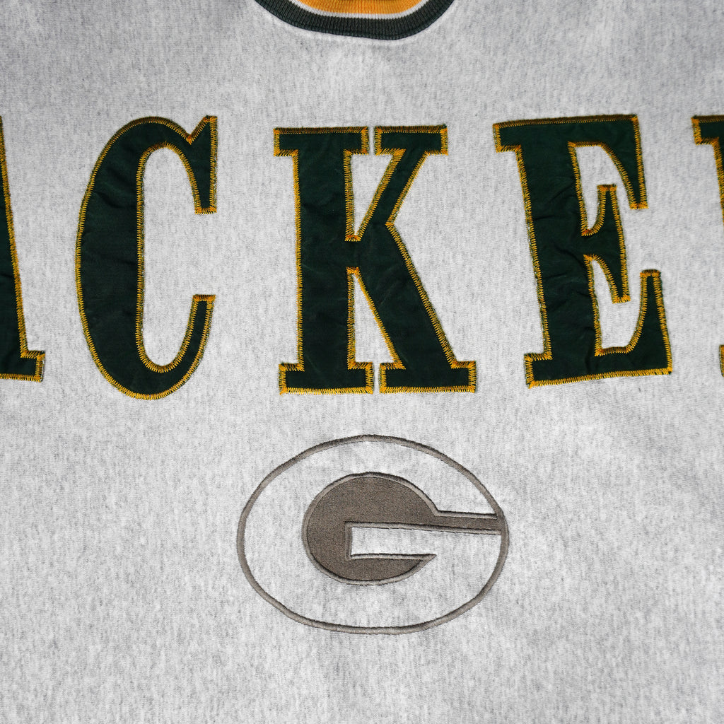 NFL (Serious Impact) - Green Bay Packers Embroidered Crew Neck Sweatshirt 1990s XX-Large Vintage Retro Football
