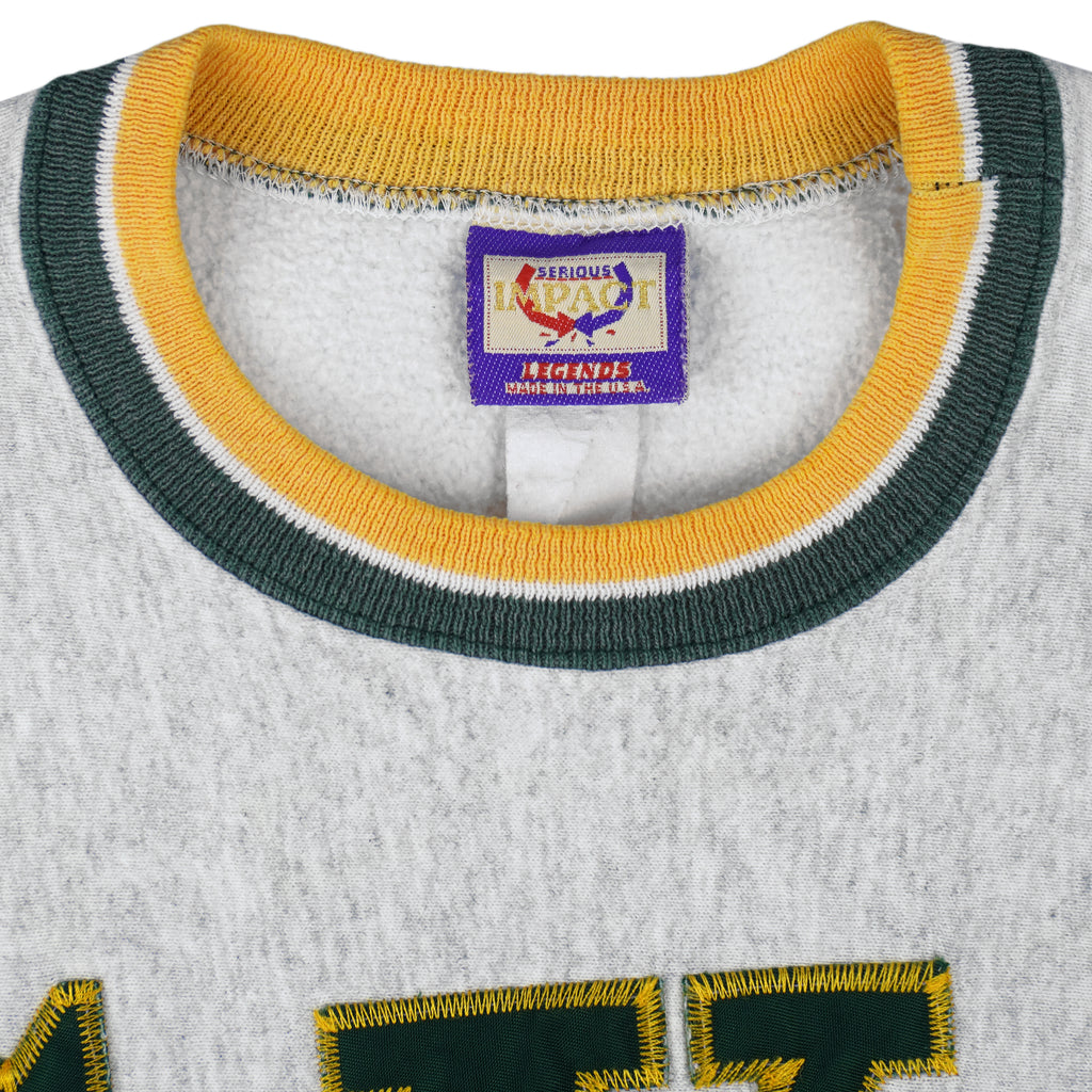 NFL (Serious Impact) - Green Bay Packers Embroidered Crew Neck Sweatshirt 1990s XX-Large Vintage Retro Football