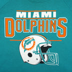 NFL (Garan, Inc) - Miami Dolphins Helmet Crew Neck Sweatshirt 1990s X-Large Vintage Retro Football