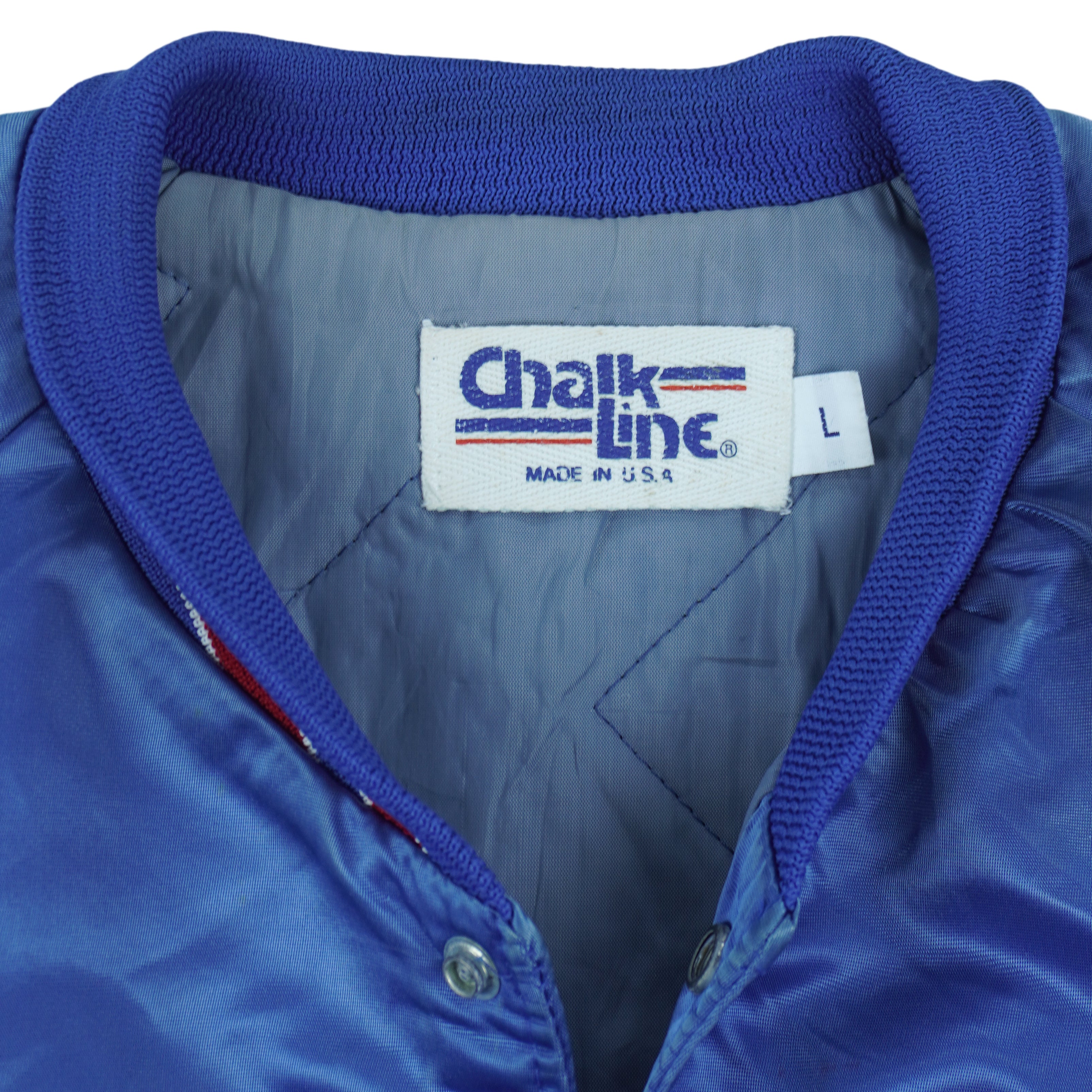 NFL (Chalk Line) - New York Giants Embroidered Satin Jacket 1980s Large Vintage Retro Football