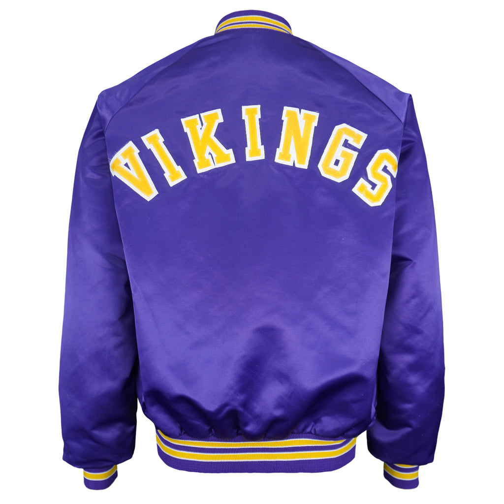 NFL (Chalk Line) - Minnesota Vikings Button-Up Satin Jackets 1990s Medium Vintage Retro Football