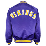 NFL (Chalk Line) - Minnesota Vikings Button-Up Satin Jackets 1990s Medium
