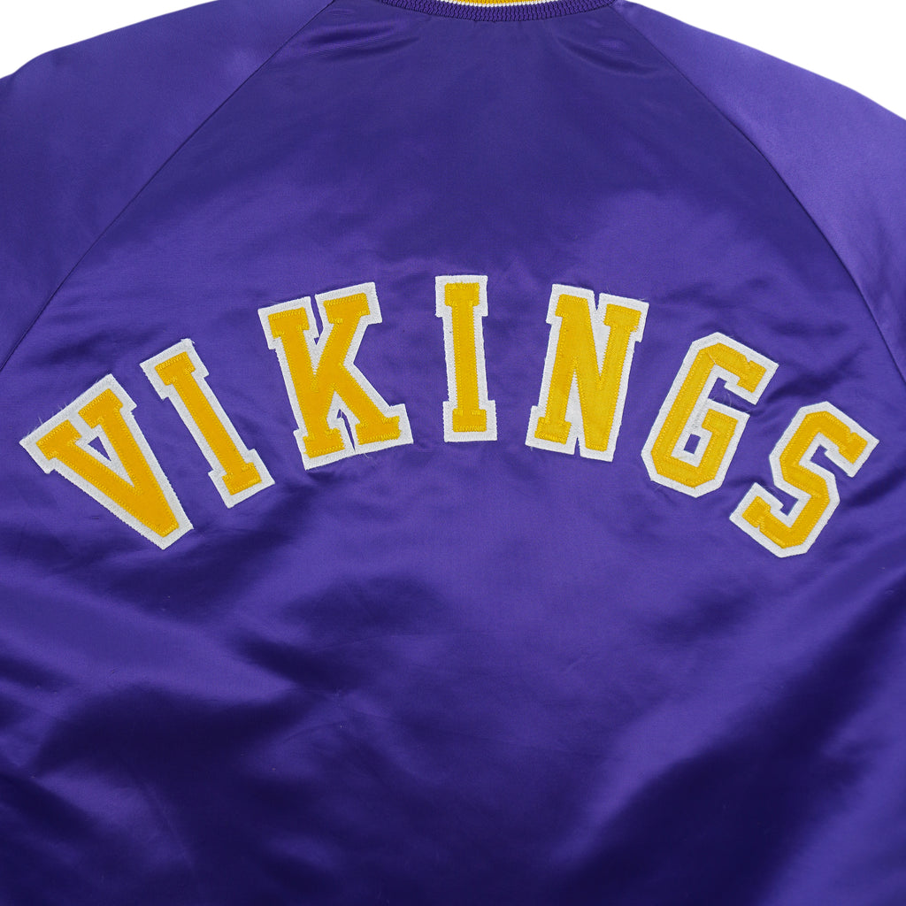 NFL (Chalk Line) - Minnesota Vikings Button-Up Satin Jackets 1990s Medium Vintage Retro Football