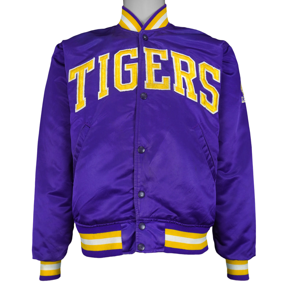 Starter - Louisiana State University LSU Tigers Satin Jacket 1990s Medium Vintage Retro