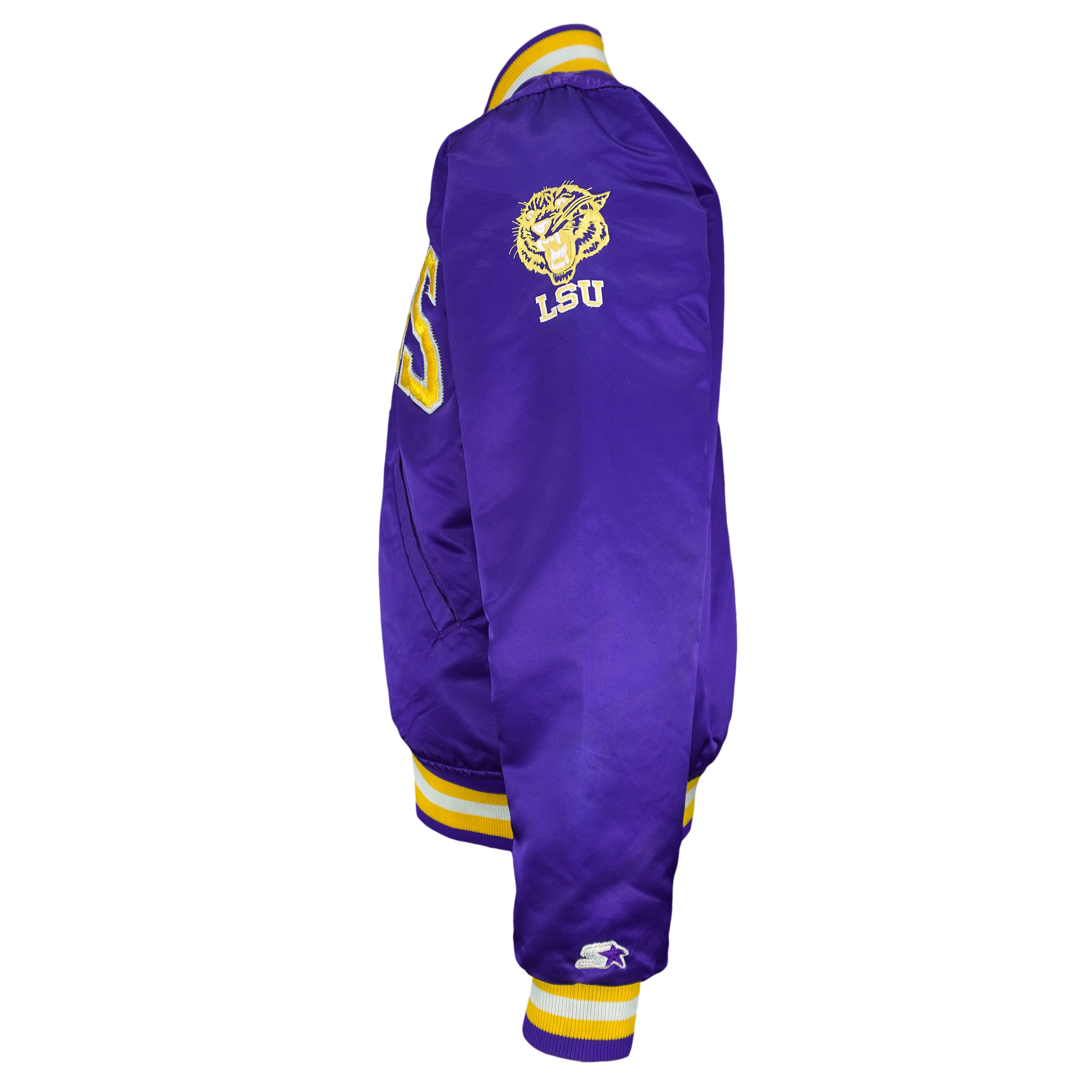 Starter - Louisiana State University LSU Tigers Satin Jacket 1990s Medium Vintage Retro