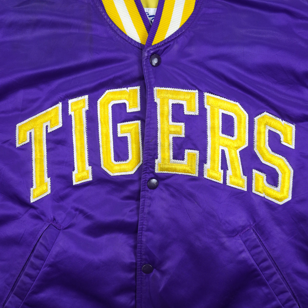 Starter - Louisiana State University LSU Tigers Satin Jacket 1990s Medium Vintage Retro