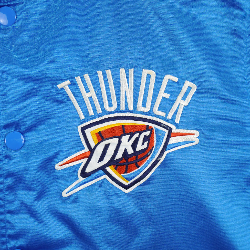 Starter - NBA Oklahoma City Thunder Button-Up Satin Jacket 2000s Large Vintage Retro Basketball