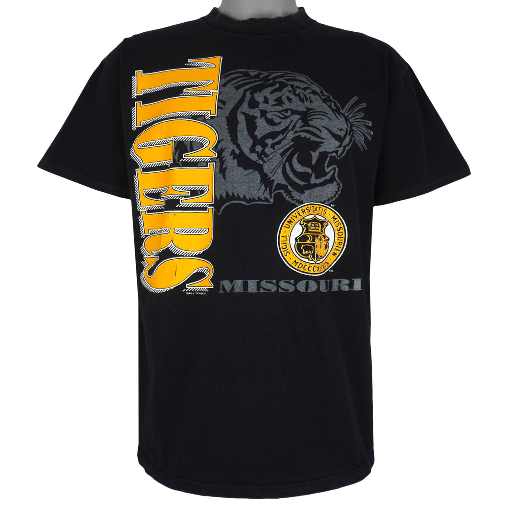 NCAA (Savvy) - Missouri Tigers Big Spell-Out T-Shirt 1990s X-Large Vintage Retro