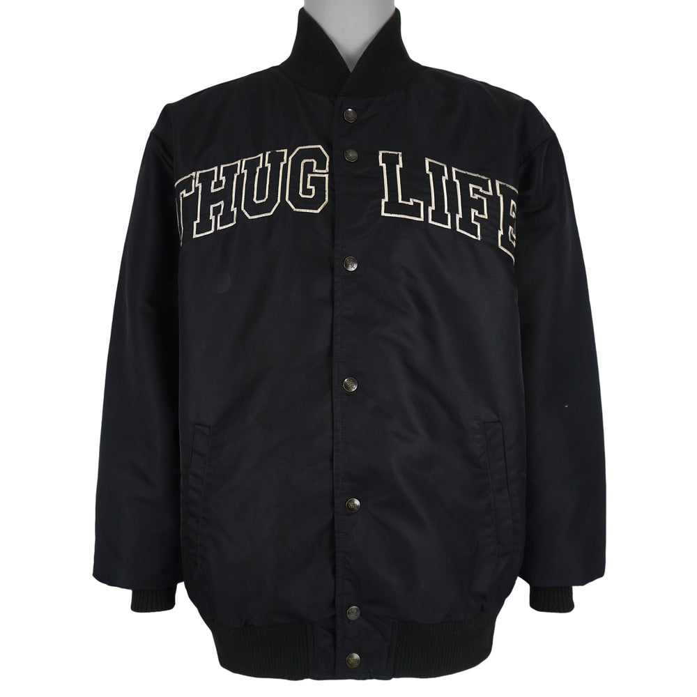 Vintage - Thug Life Button-Up Satin Jacket 1990s Large Vintage Retro