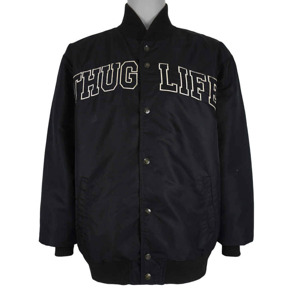 Vintage - Thug Life Button-Up Satin Jacket 1990s Large Vintage Retro