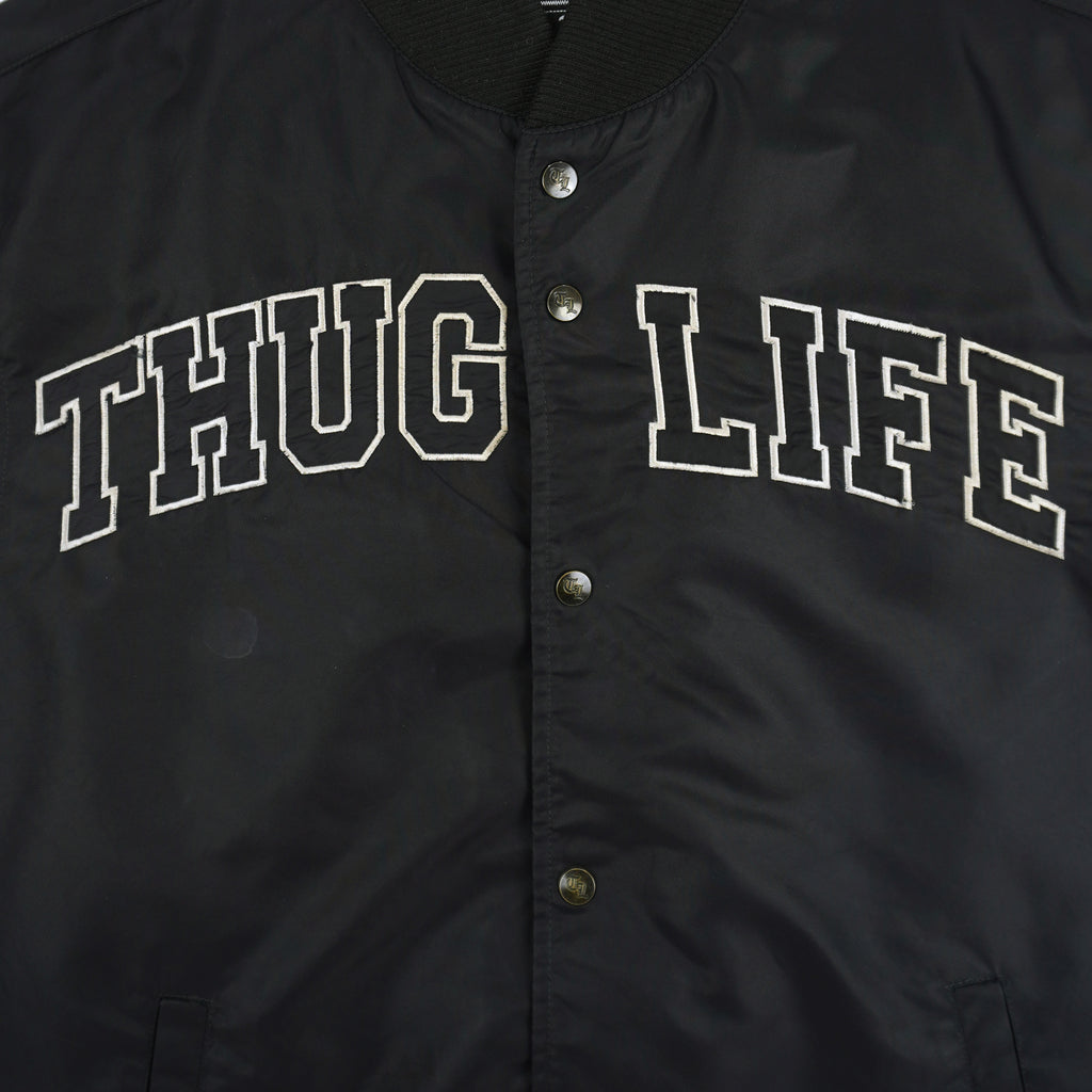 Vintage - Thug Life Button-Up Satin Jacket 1990s Large Vintage Retro