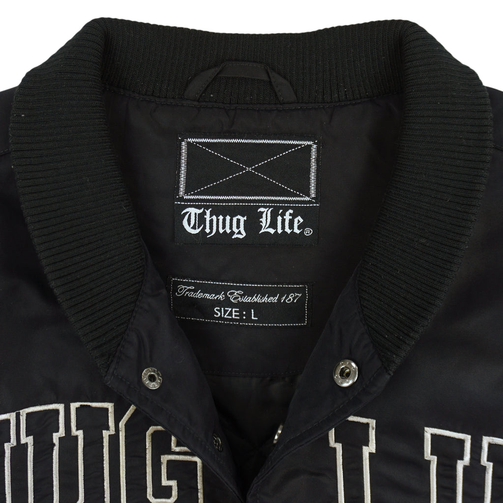 Vintage - Thug Life Button-Up Satin Jacket 1990s Large Vintage Retro