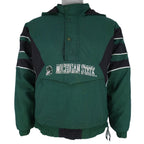 Starter - NCAA Michigan State Spartans Hooded Jacket 1990s Large Vintage Retro