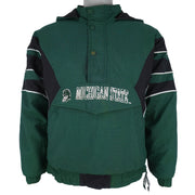 Starter - NCAA Michigan State Spartans Hooded Jacket 1990s Large Vintage Retro