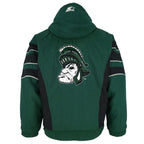 Starter - NCAA Michigan State Spartans Hooded Jacket 1990s Large Vintage Retro