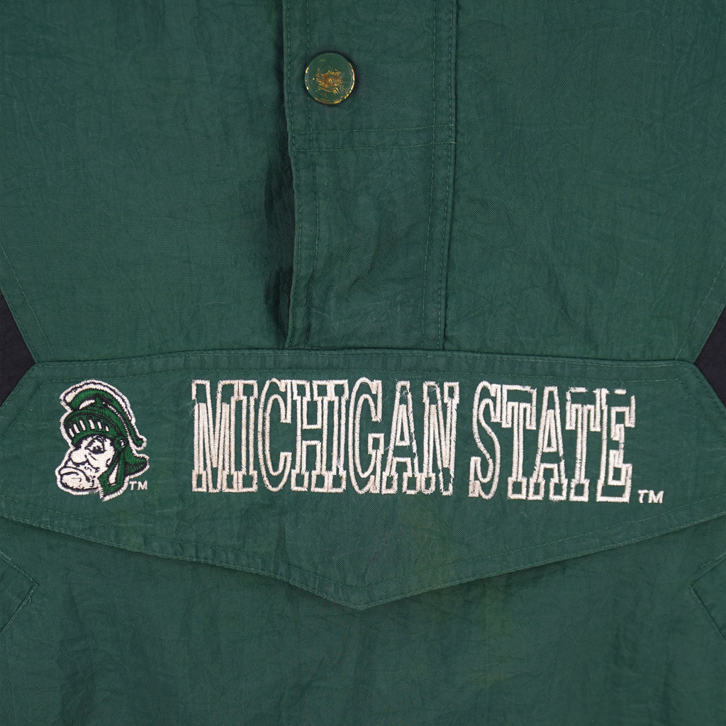 Starter - NCAA Michigan State Spartans Hooded Jacket 1990s Large Vintage Retro